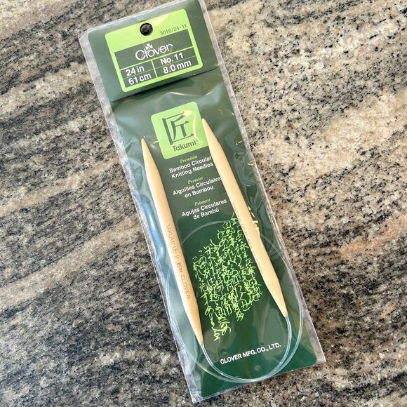 Takumi Circular Knitting Needles 24" No. 11 61cm 8mm Bamboo NIP 3016/24-11 - Picture 1 of 5
